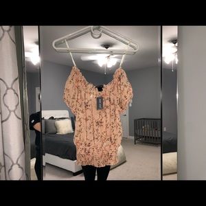 Peach Floral Sheer Top